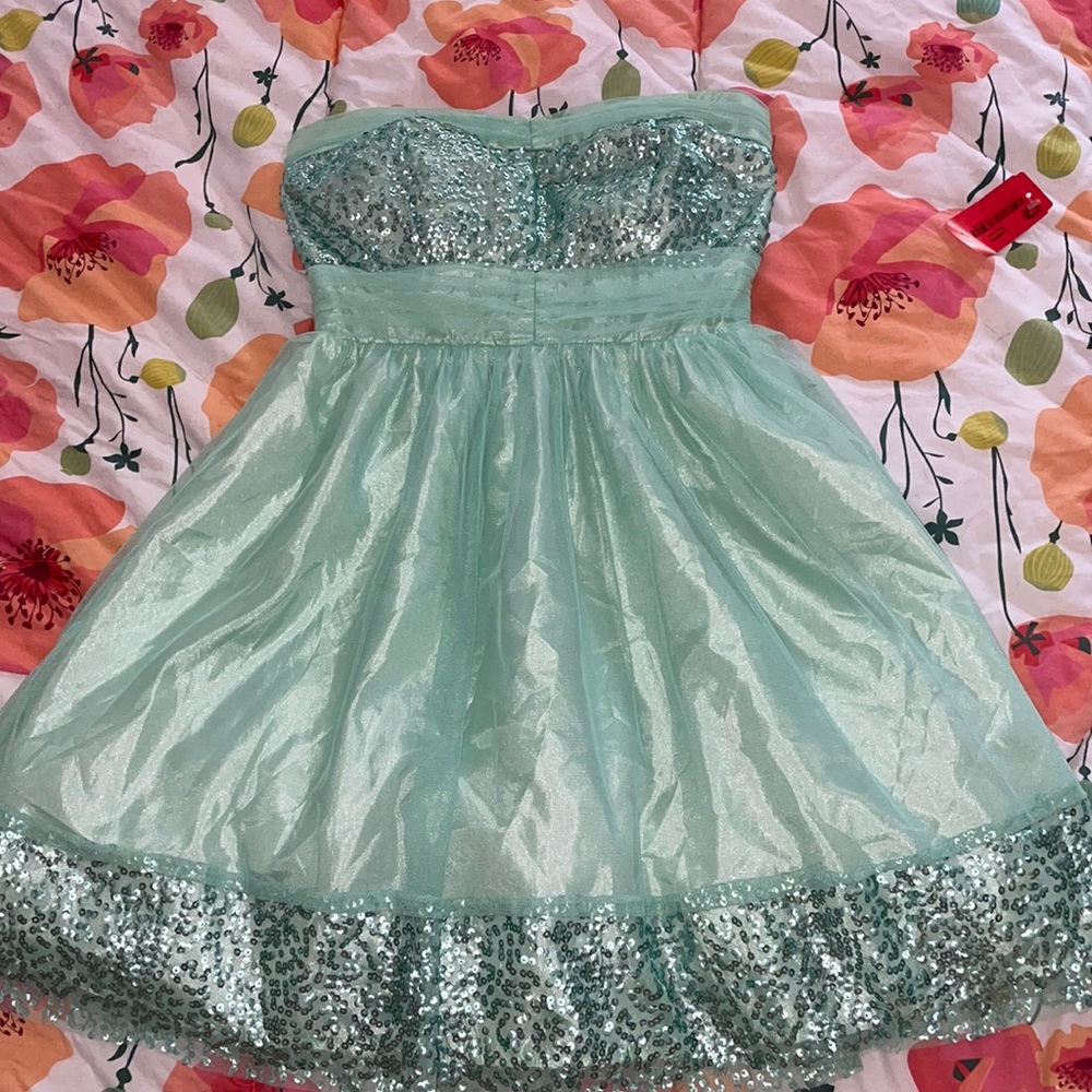 Vintage Seafoam dELiA*s Sequin Tulle 50s Dress 1/2